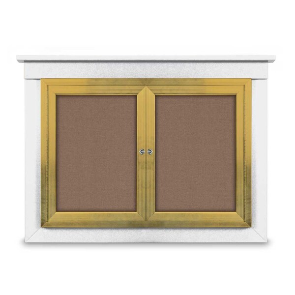 United Visual Products 48"x36" 2-Door Enclosed Letterboard, Black Vinyl/Lt Oak UV2624O-LTOAK-LICORI - main
